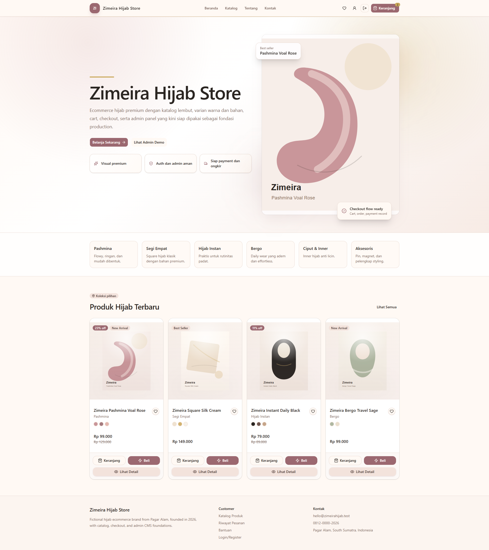 Gambar portfolio E-Commerce Hijab Website